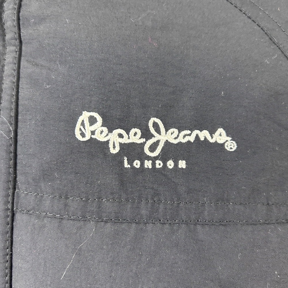 VTG Pepe Jeans London Mens Heavy Winter Parka Jacket Black Faux Fur Hood NWT - Picture 5 of 15